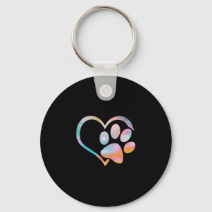 Dog Paw Print Psychedelic Gefärbte Krawatte Englis Schlüsselanhänger