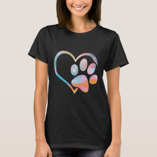 Dog Paw Print Psychedelic Gefärbte Krawatte Englis T-Shirt