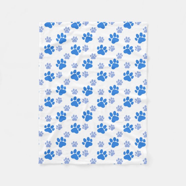 Dog Paw Print Simple Animal Lover Niedliche Welpen Fleecedecke (Vorderseite)