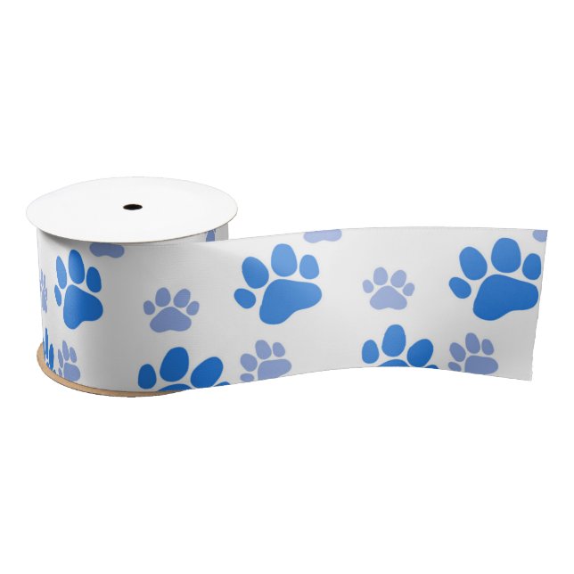 Dog Paw Print Simple Animal Lover Niedliche Welpen Satinband (Spule)
