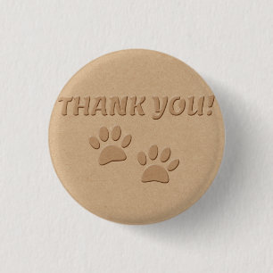 Dog Paw Print und Text Vielen Dank Button