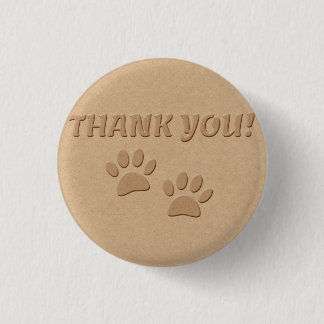 Dog Paw Print und Text Vielen Dank Button