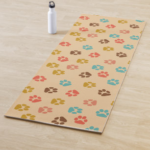 Dog Paw Print Vintag Animal Lover farbig Yogamatte
