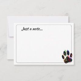 Dog Paw Print With Confetti Streamer Just a Note Mitteilungskarte