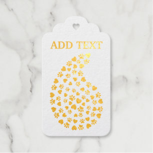 Dog Paw Prints and Hearts Paisley Muster Geschenkanhänger