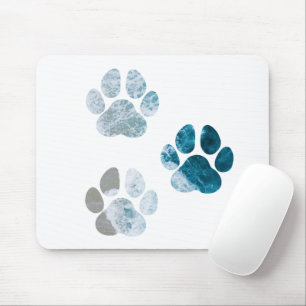 Dog Paw Prints - Beach Waves und Sand Beach Mousepad