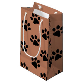 Dog Paw Prints Brown Kleine Geschenktüte
