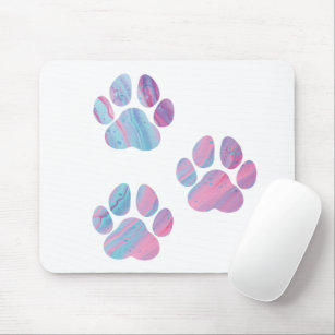 Dog Paw Prints - farbenfrohe Wirbel Mousepad