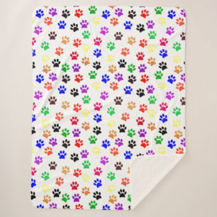 Dog Paw Prints mit Niedlichen Grundfarben Sherpadecke