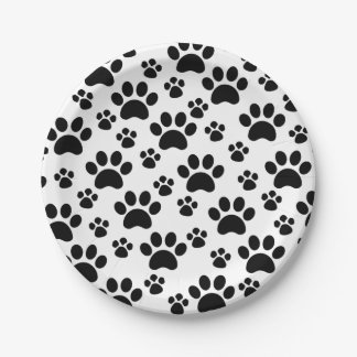 Dog Paw Prints Pappteller