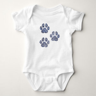 Dog Paw Prints - Portugiesische Tiles Baby Strampler