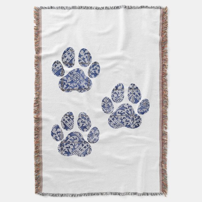Dog Paw Prints - Portugiesische Tiles Decke (Vorderseite Vertikal)