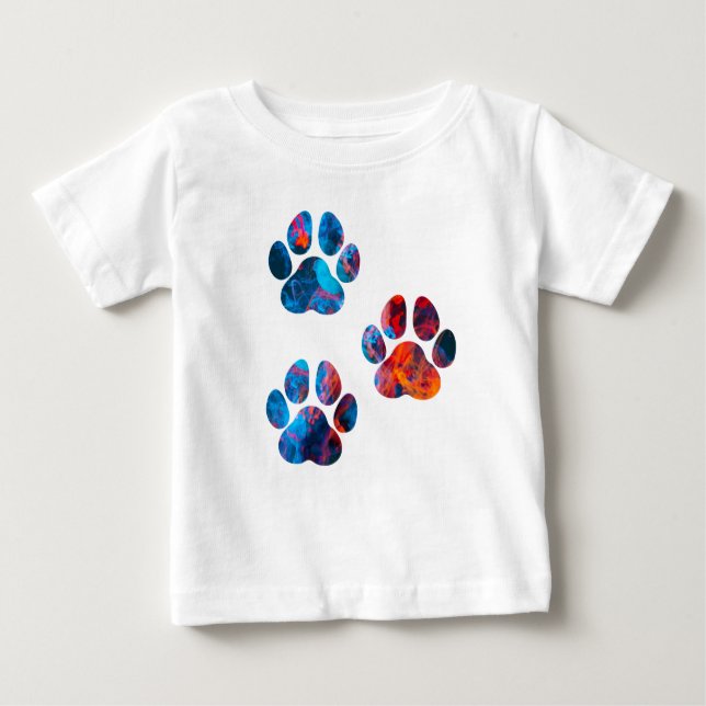 Dog Paw Prints - Tinte in Wasser Baby T-shirt (Vorderseite)