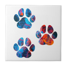 Dog Paw Prints - Tinte in Wasser
