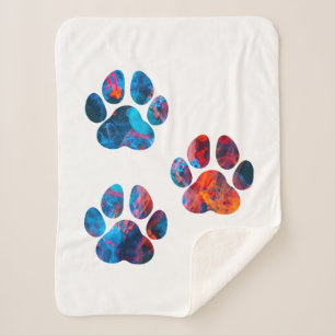 Dog Paw Prints - Tinte in Wasser Sherpadecke