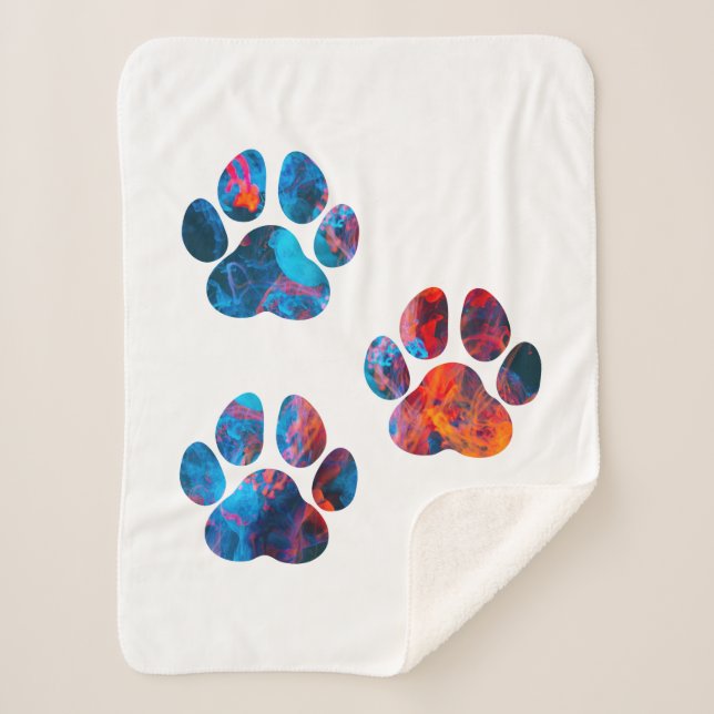 Dog Paw Prints - Tinte in Wasser Sherpadecke (Vorderseite)