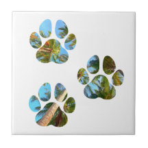 Dog Paw Prints - Tropische Palmen