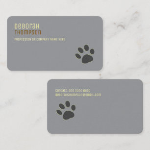 Dog Paw Simple Gray Visitenkarte