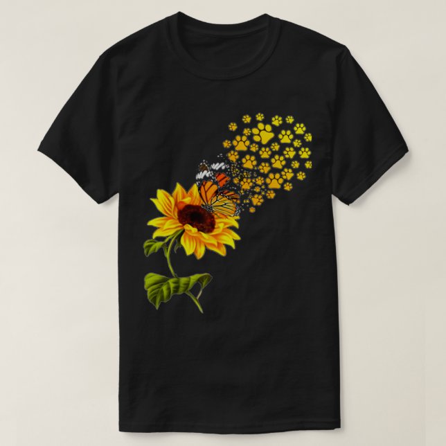 Dog Paw Sonnenblume Sie sind mein Sonnenschein T-Shirt (Design vorne)
