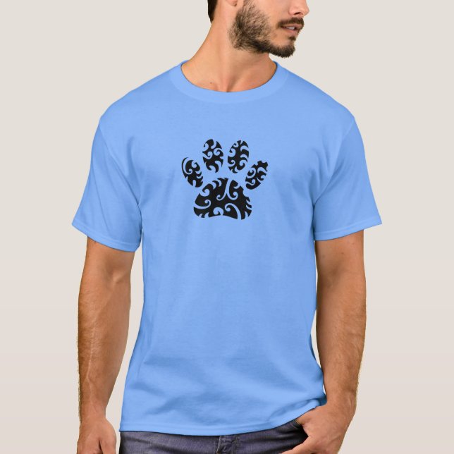 Dog Paw Tattoo Tribal Print T-Shirt (Vorderseite)