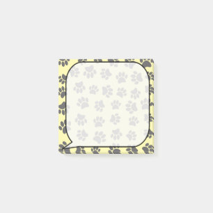Dog Paw Tracks Sprechblase Post-it Klebezettel