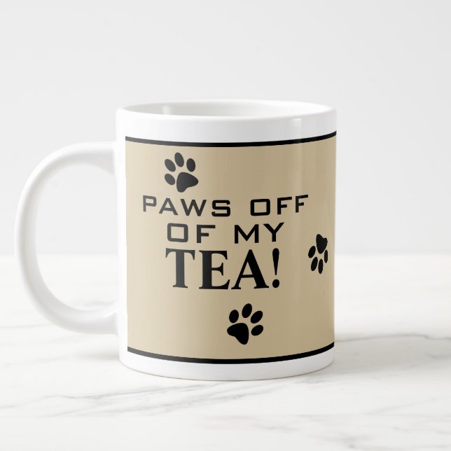 Dog Paw Typografie Tea Lover's Custom Specialty Jumbo-Tasse (Links)