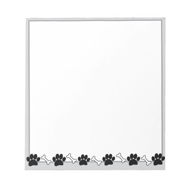 Dog Paw und Knochen Zeichnend kundenspezifisch Notizblock (Vorderseite)