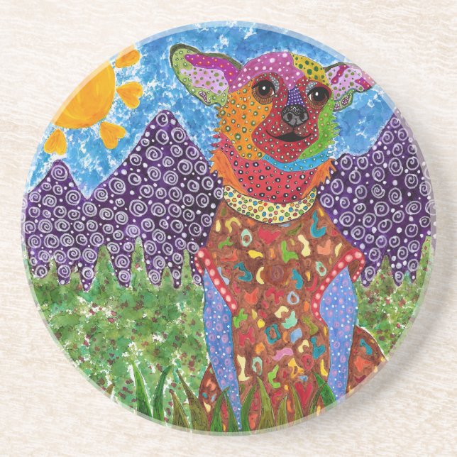 Dog Paw Untersetzer in Blau (Vorne)