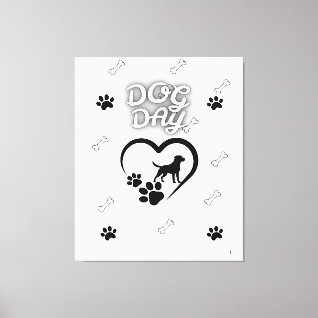 Dog Paw Wall Art - Niedlicher Hund Lover Wohngesta Leinwanddruck (Vorderseite)
