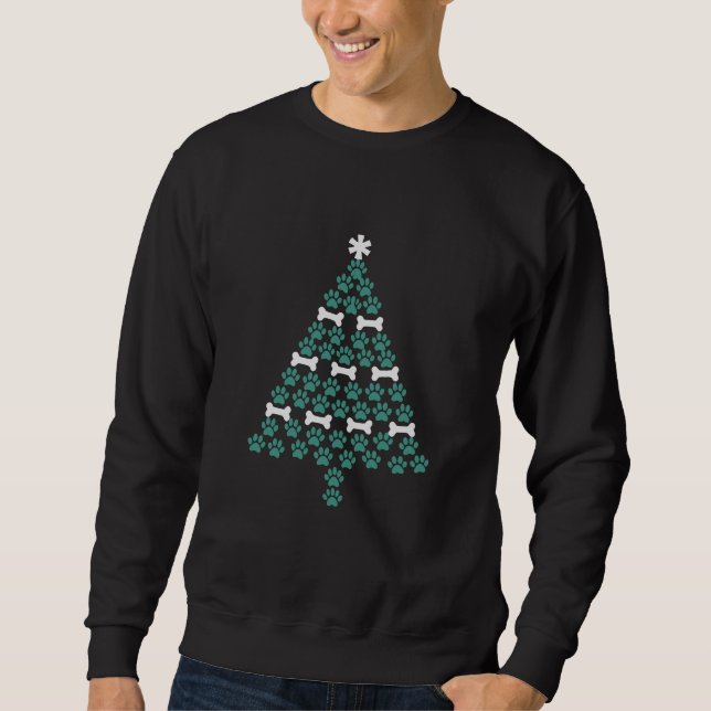Dog Paw Weihnachtsbaum Niedlich Xmas Geschenk Welp Sweatshirt (Vorderseite)
