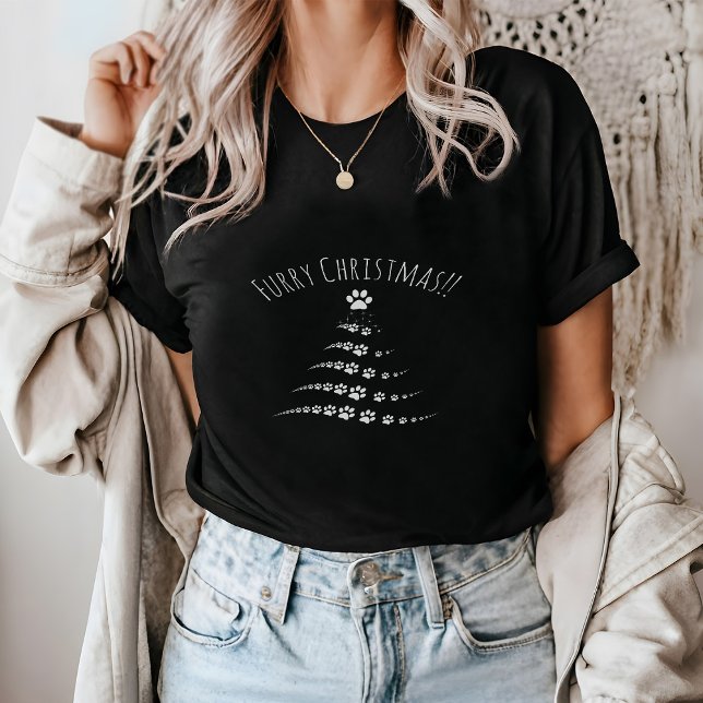 Dog Paw Weihnachtsbaum | Weihnachten T-Shirt (Von Creator hochgeladen)