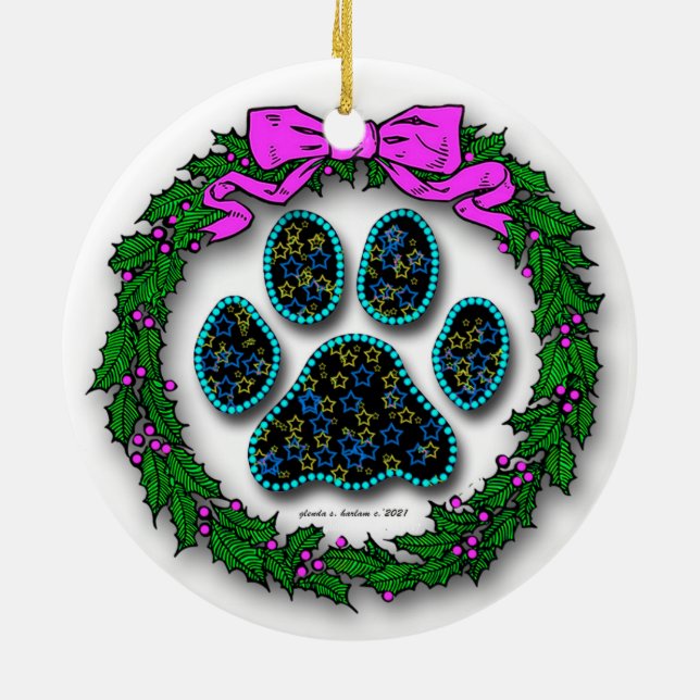 Dog Paw Weihnachtsschmuck (Hinten)