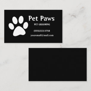 Dog Paw White Black Pet Wachdienst Visitenkarte