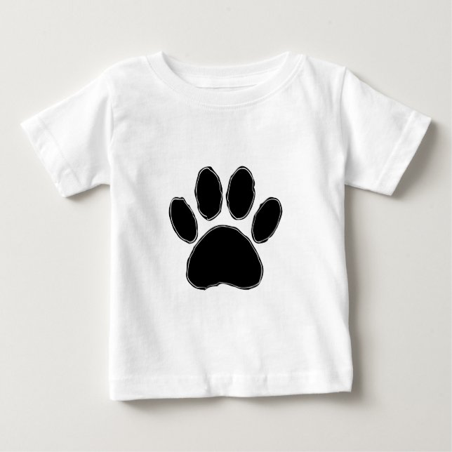 Dog Paw Zeichnend in Schwarz Baby T-shirt (Vorderseite)