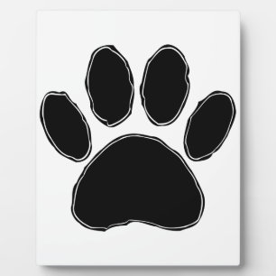 Dog Paw Zeichnend in Schwarz Fotoplatte