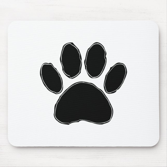Dog Paw Zeichnend in Schwarz Mousepad (Vorne)