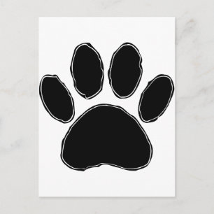 Dog Paw Zeichnend in Schwarz Postkarte