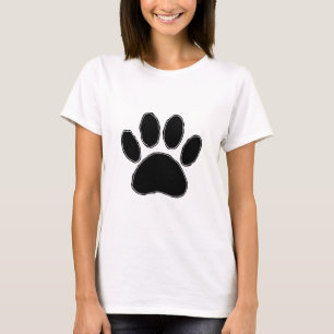 Dog Paw Zeichnend in Schwarz T-Shirt