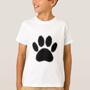 Dog Paw Zeichnend in Schwarz T-Shirt