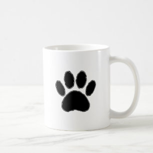 Dog Paw Zeichnend in Schwarz Tasse