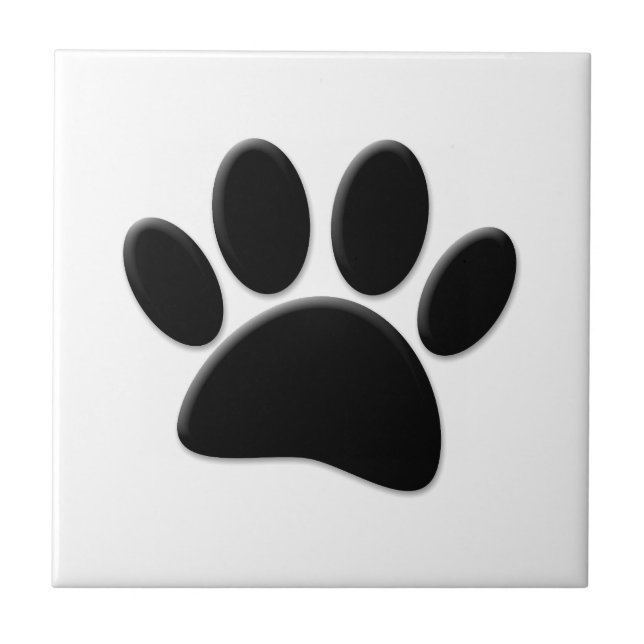 Dog Pawprint Fliese (Vorderseite)