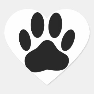 Dog Pawprint Herz-Aufkleber