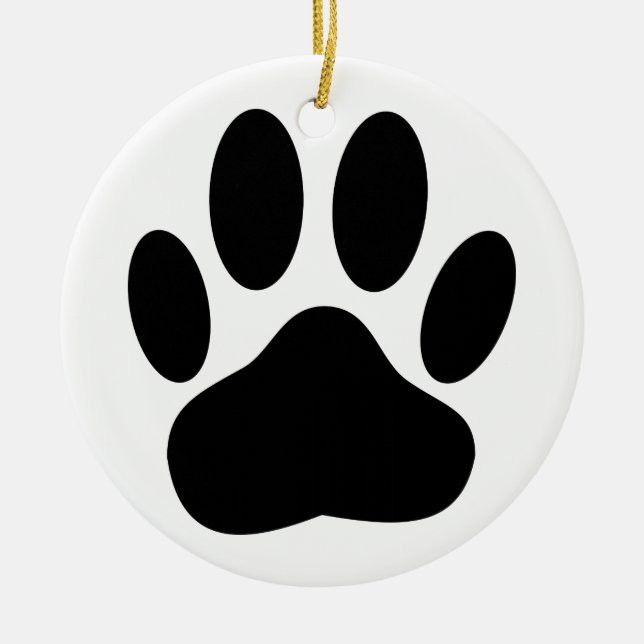 Dog Pawprint Keramikornament (Vorne)