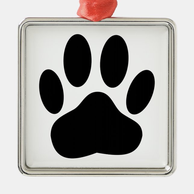 Dog Pawprint Ornament Aus Metall (Vorne)