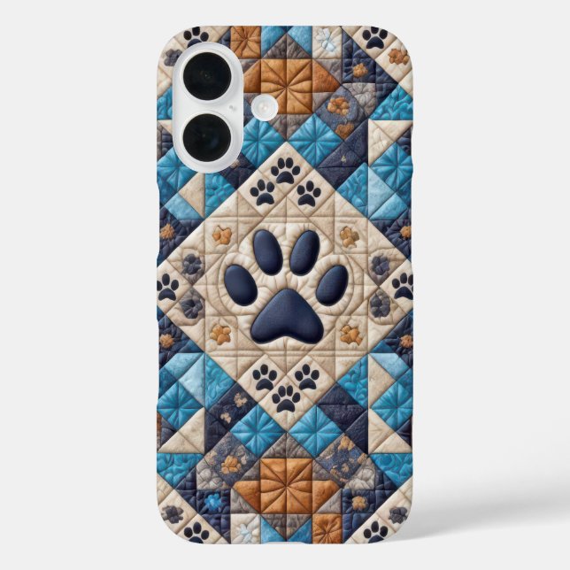 Dog Pawprint Quilt Design Case-Mate iPhone Hülle (Rückseite)