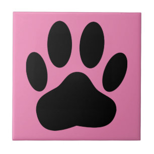 Dog Pawprint Rosa Hintergrund Fliese
