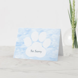 Dog Pawprint So Sorry Sympathy Card Karte