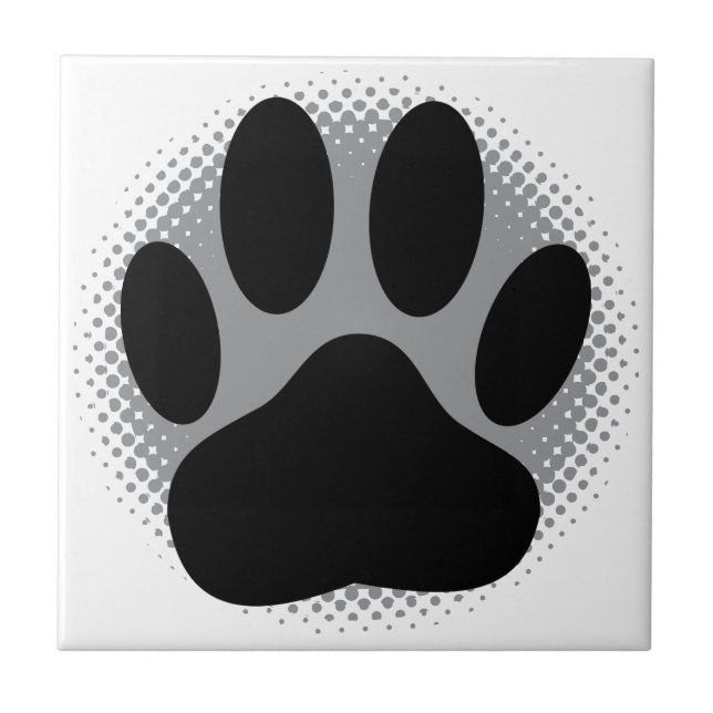 Dog Pawprint Square Custom Fliese (Vorderseite)