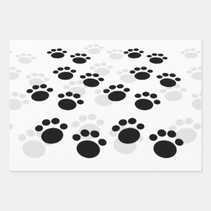 Dog Pawprint Trail Geschenkpapier Set