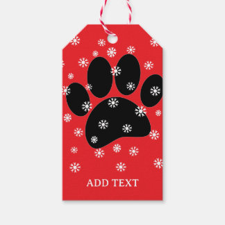 Dog Pawprint Weihnachtsschneeflocken Custom Geschenkanhänger
